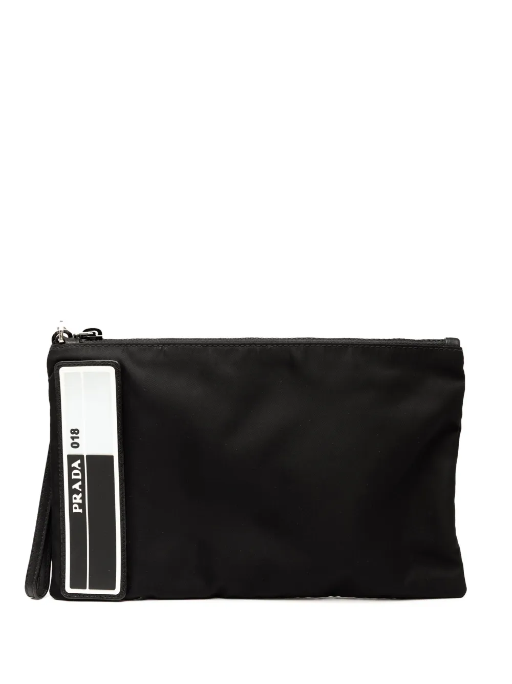 Prada Pre-Owned 2000-2025 Tessuto Logo クラッチバッグ - ブラック Prada Pre-Owned 2000-2025 Tessuto Logo クラッチバッグ - ブラック