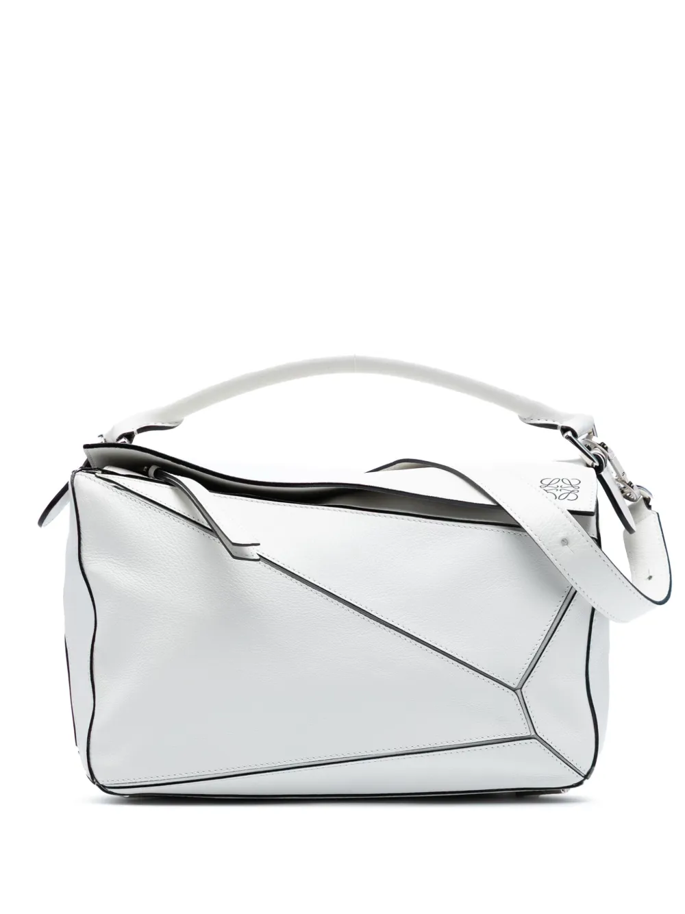 Loewe Pre-Owned 2015 ミディアム カーフスキン パズル サッチェルバッグ - ホワイト