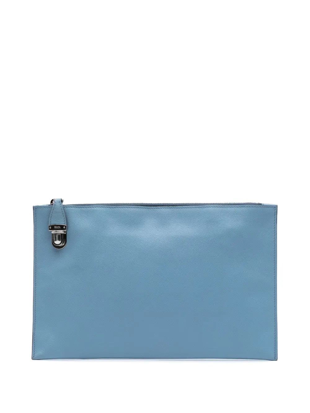 Prada Pre-Owned 2013-2025 サフィアーノルクス ジップ クラッチバッグ - ブルー Prada Pre-Owned 2013-2025 サフィアーノルクス ジップ クラッチバッグ - ブルー