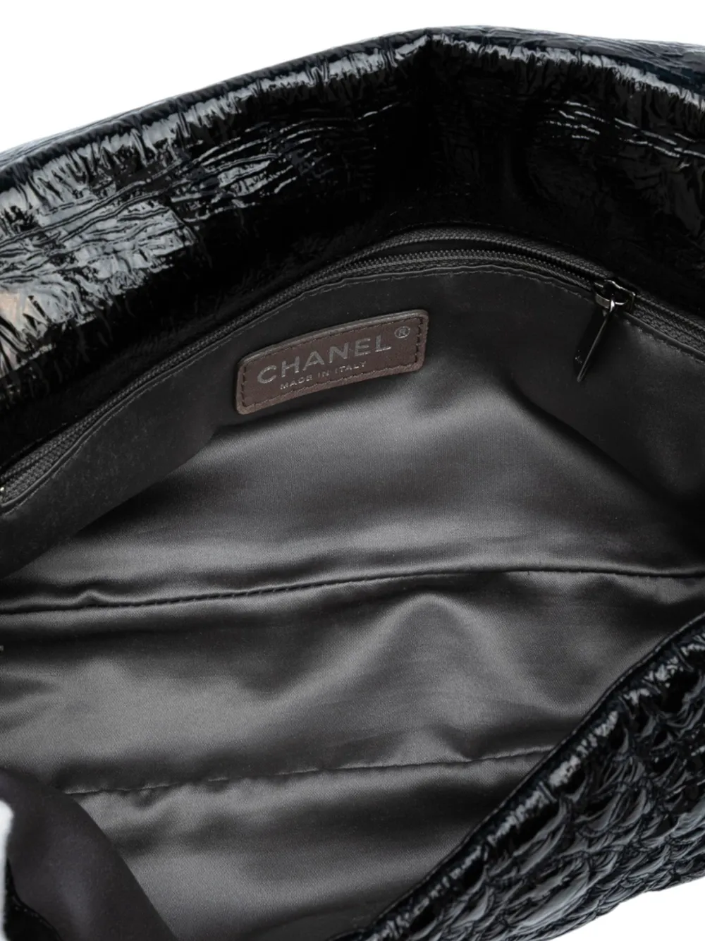 Pre-owned Chanel 2008-2009 Vinyl Rock In Moscow Single Flap Shoulder Bag In Black