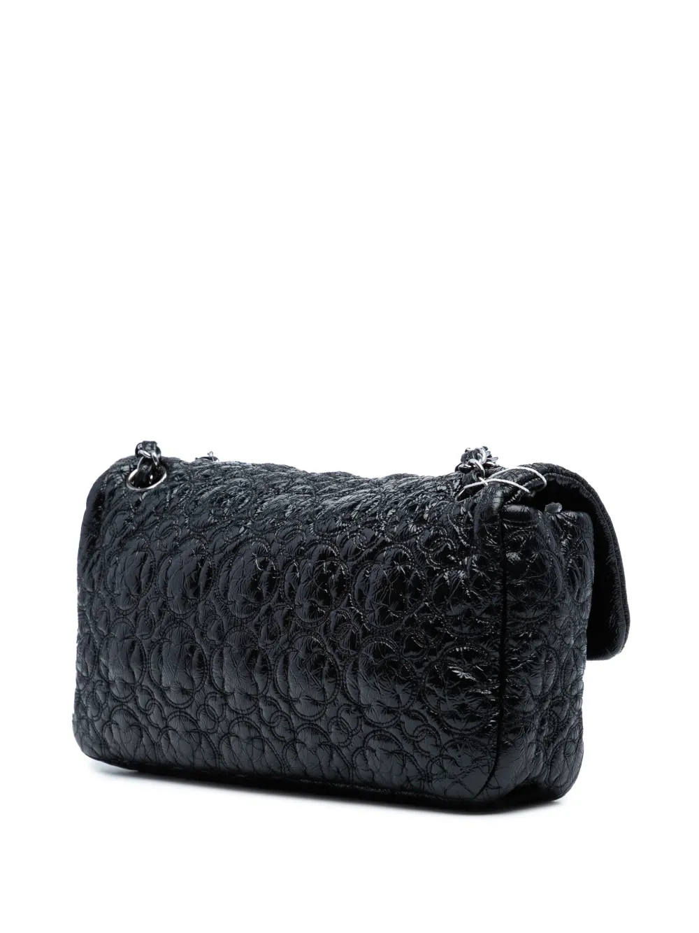 Pre-owned Chanel 2008-2009 Vinyl Rock In Moscow Single Flap Shoulder Bag In Black