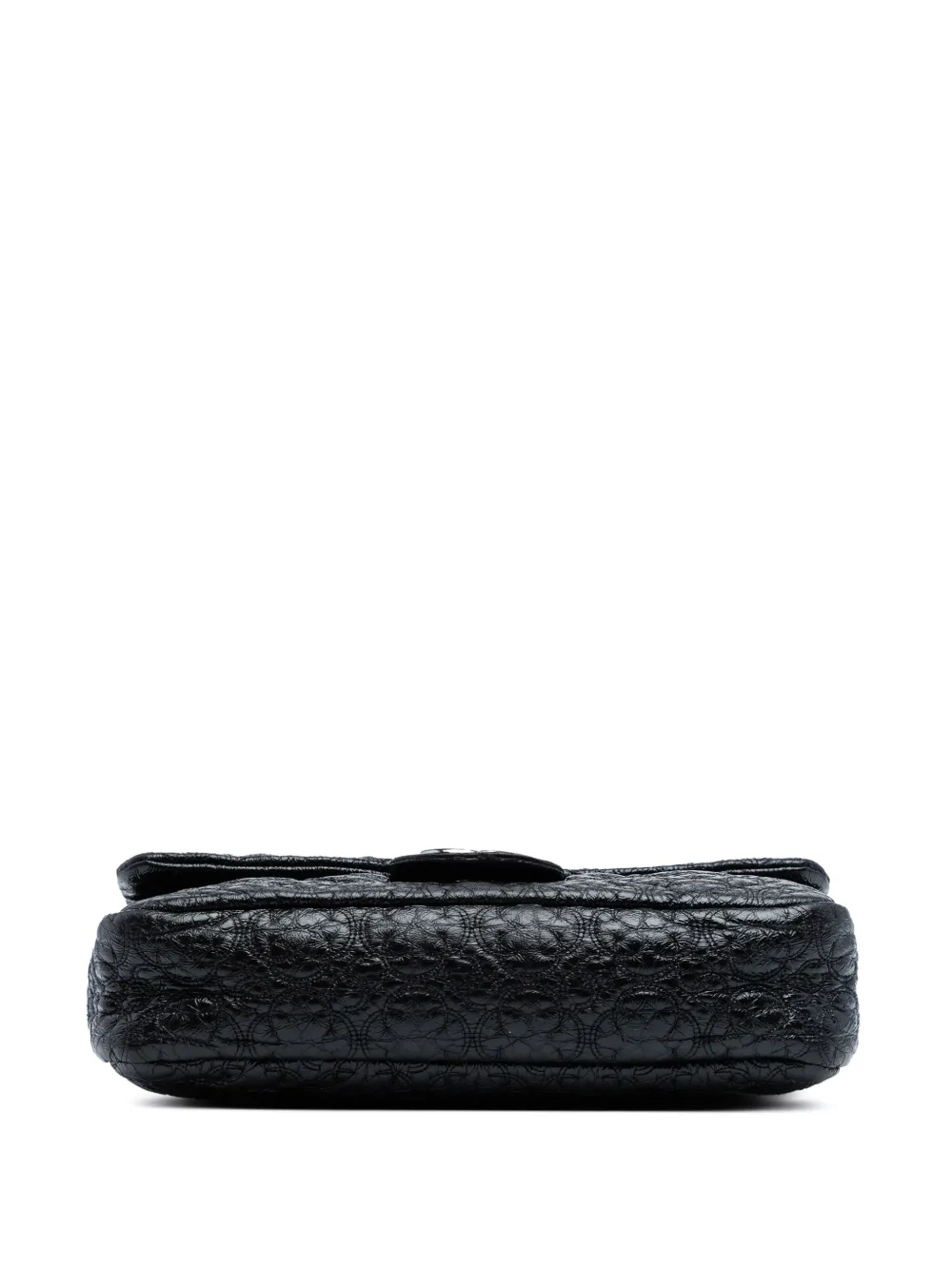 Pre-owned Chanel 2008-2009 Vinyl Rock In Moscow Single Flap Shoulder Bag In Black