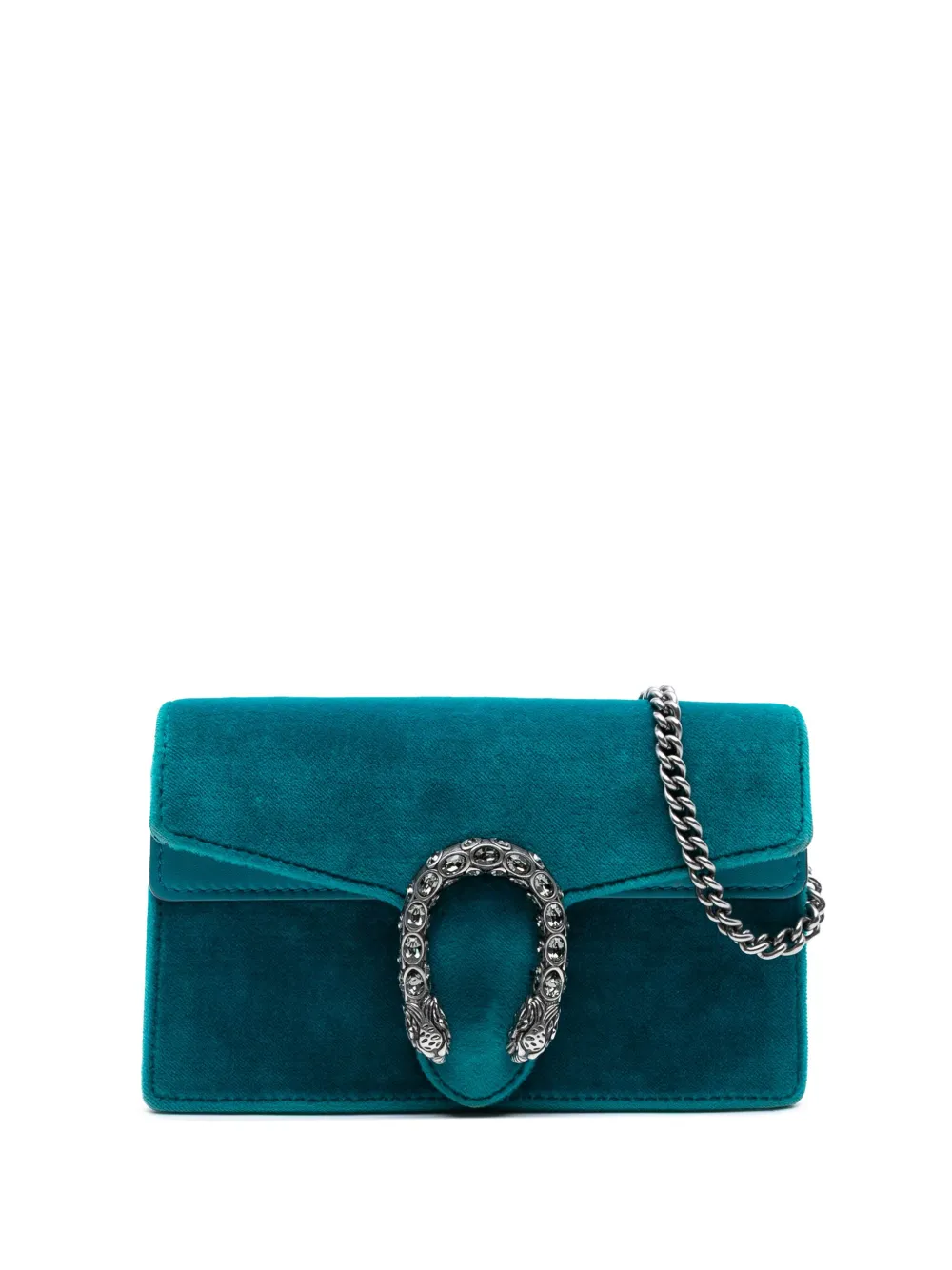 Pre-owned Gucci 2016-2025 Mini Velvet Dionysus Crossbody Bag In Blue