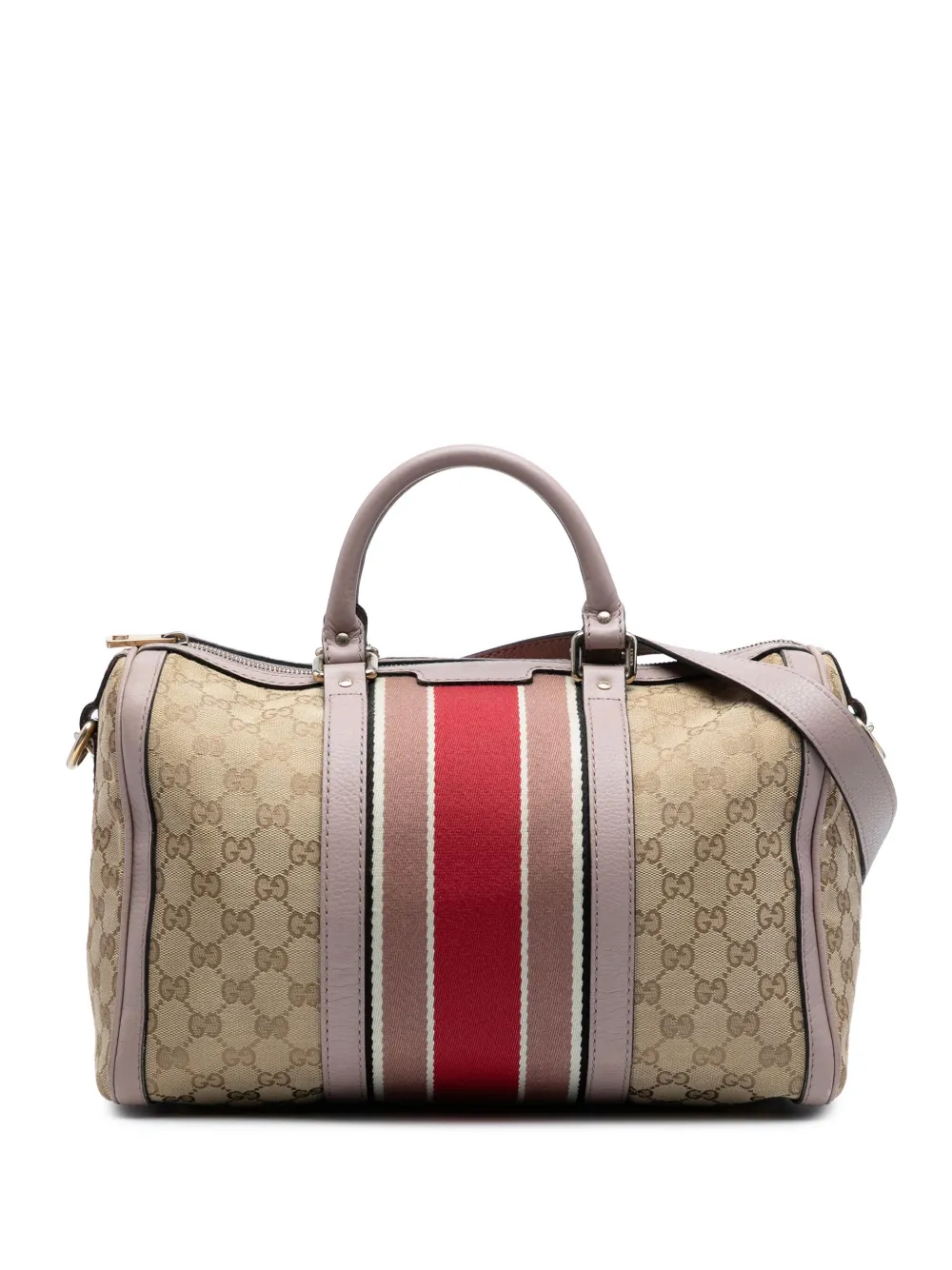 Gucci Pre-Owned 2016-2025 Medium GG Canvas Web Joy Boston Bag satchel | Brown | Image 1