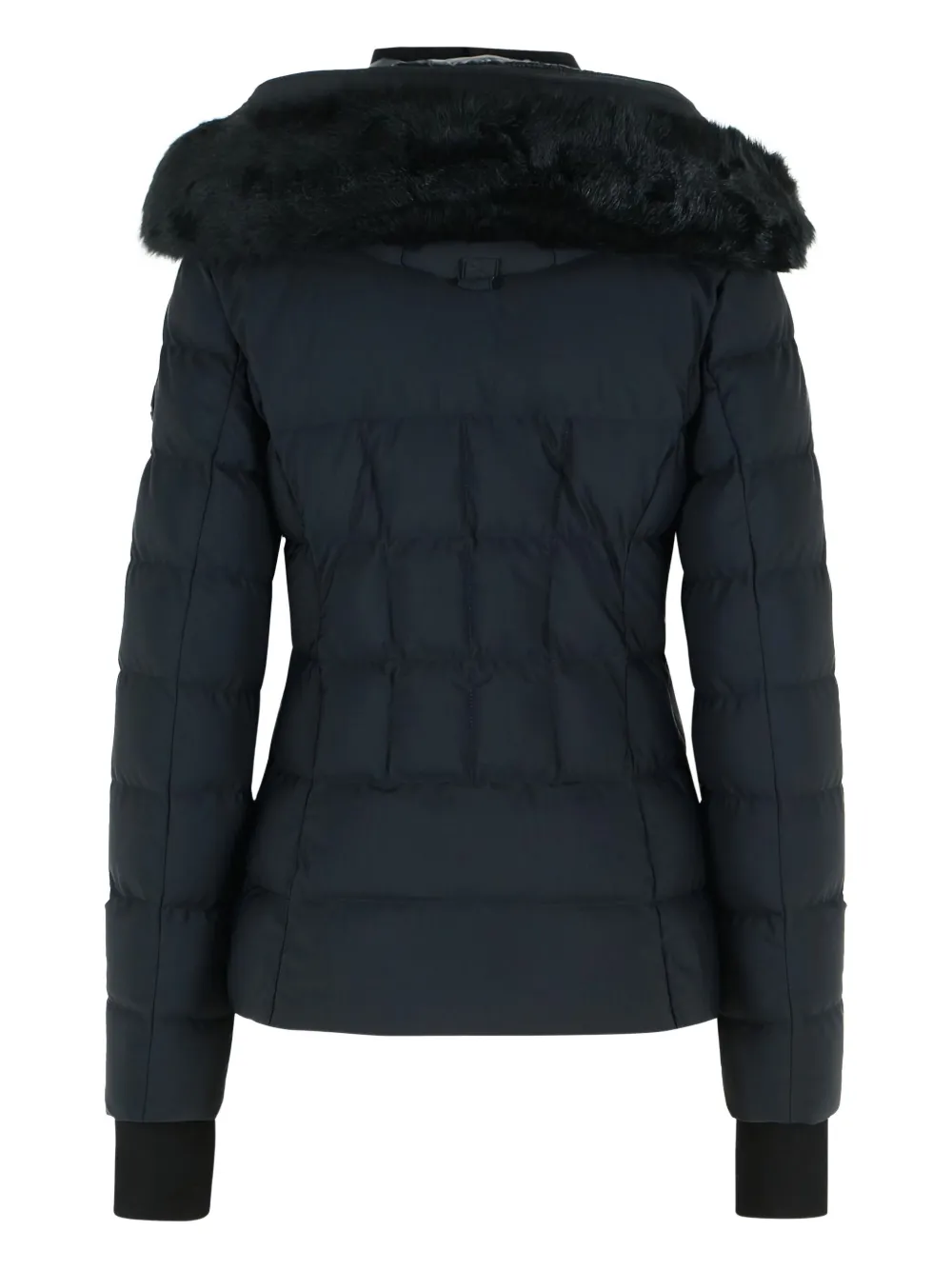 Moose Knuckles Faux-fur Hooded Puffer Jacket In Blue