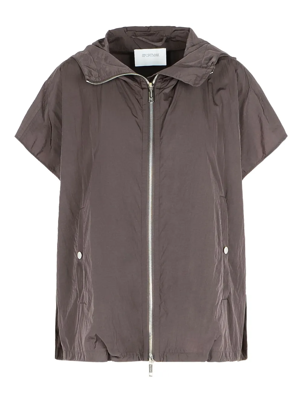Sportmax Barbra Zip-up Short-sleeve Parka In Brown