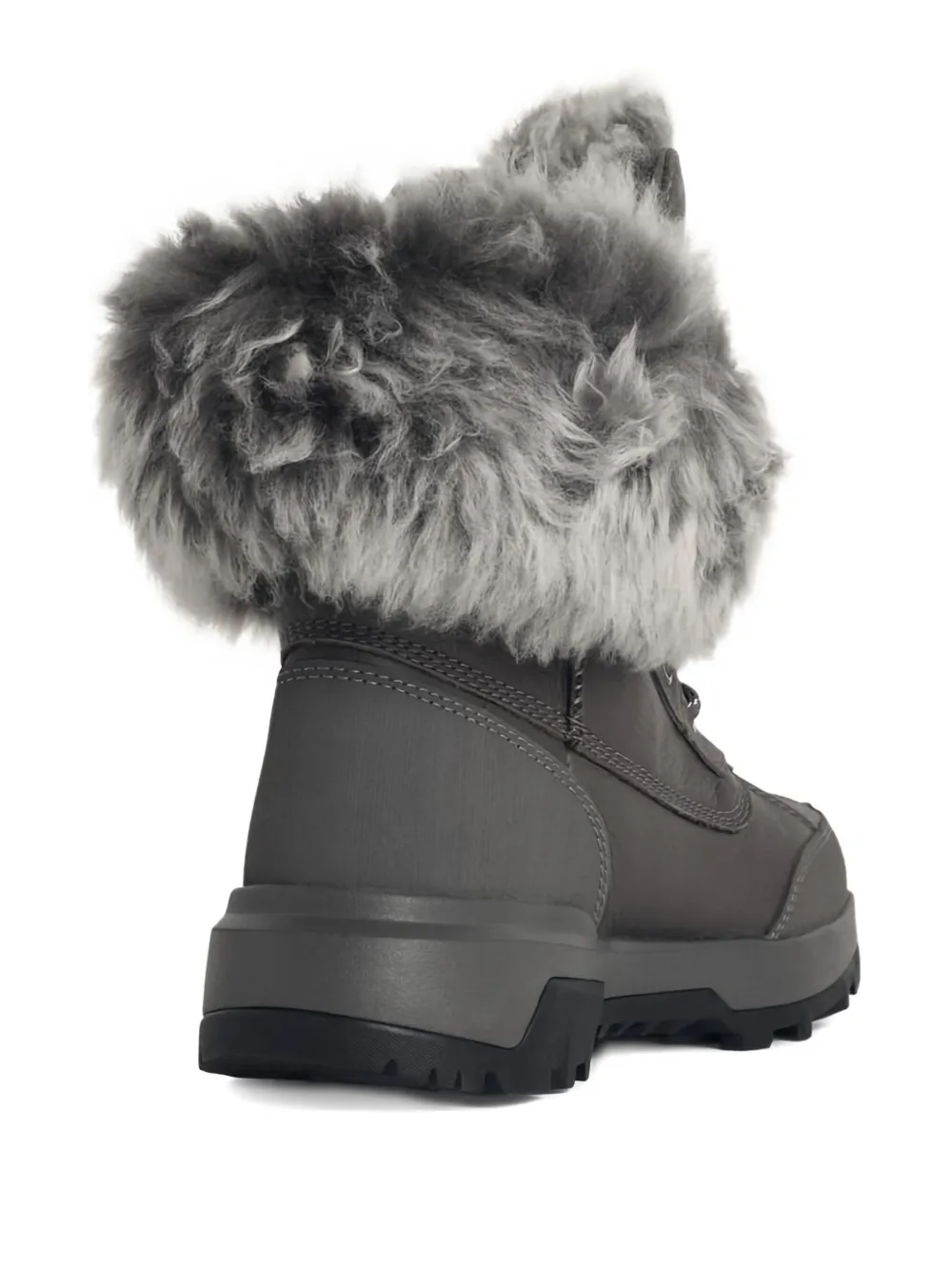 Ugg Charcoal Leather Boots With Sheepskin Lining In Multi