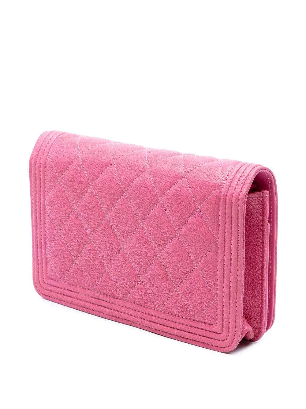 Pre-owned Chanel 2018-2019 Small Quilted Caviar Boy Flap Crossbody Bag In Pink