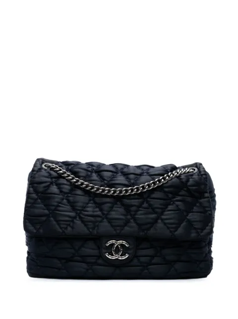 CHANEL Pre-Owned 2009-2010 Extra Large CC Quilted Satin Single Flap shoulder bag