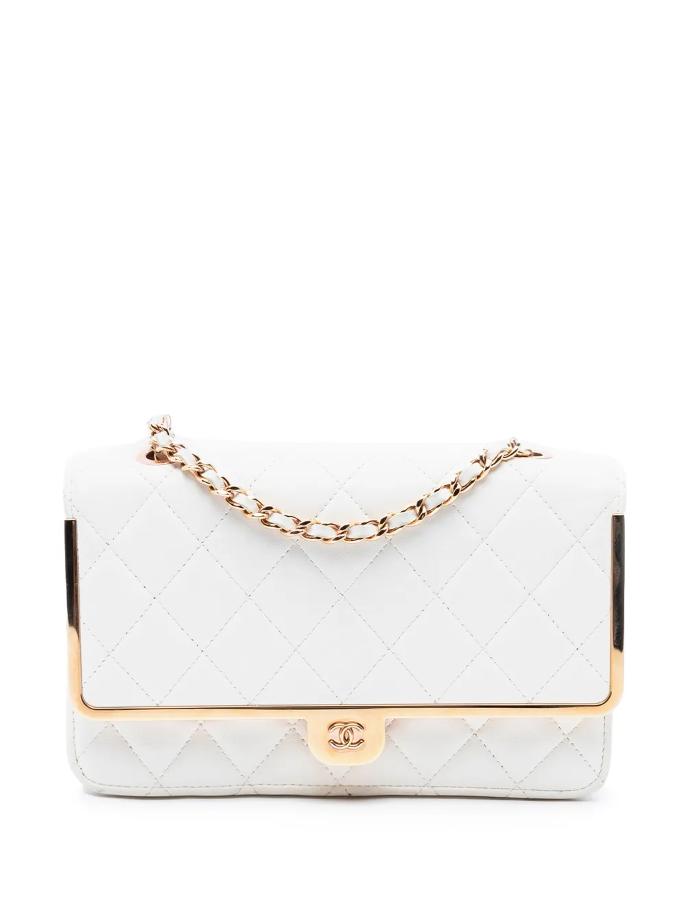 CHANEL Pre-Owned 2021-2025 ココマーク マトラッセ ラムスキン フレーム ウォレットオンチェーン ショルダーバッグ CHANEL Pre-Owned 2021-2025 ココマーク マトラッセ ラムスキン フレーム ウォレットオンチェーン ショルダーバッグ