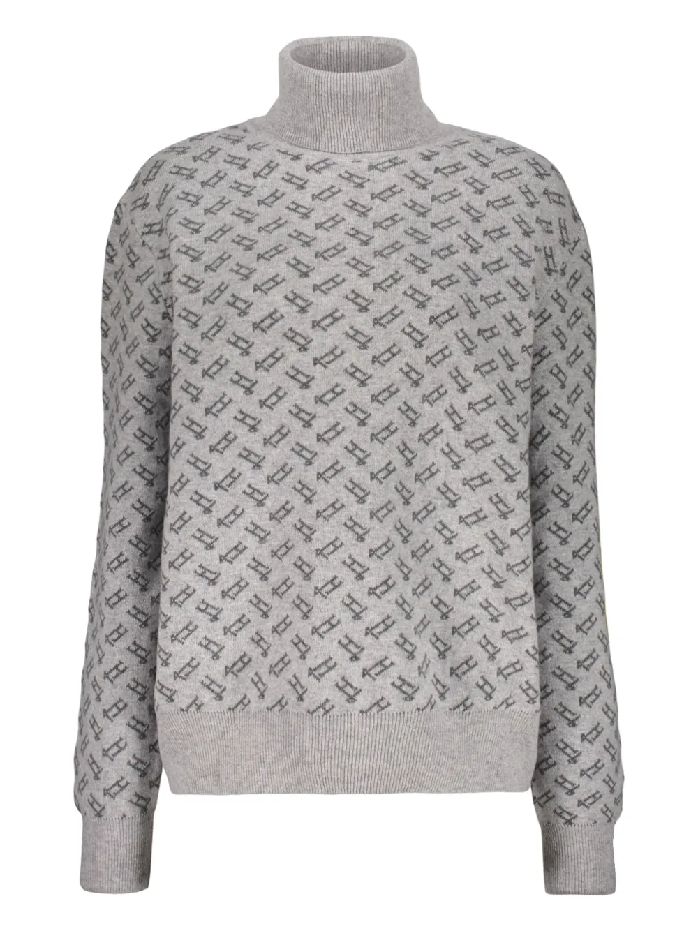 Herno High-neck Logo-pattern Sweater In Gray