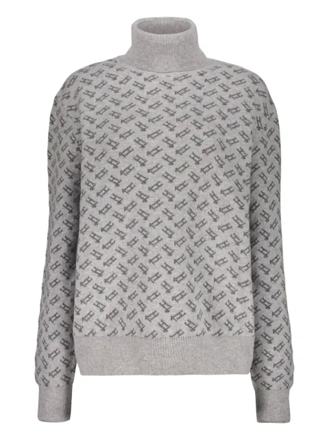 Herno high-neck logo-pattern sweater