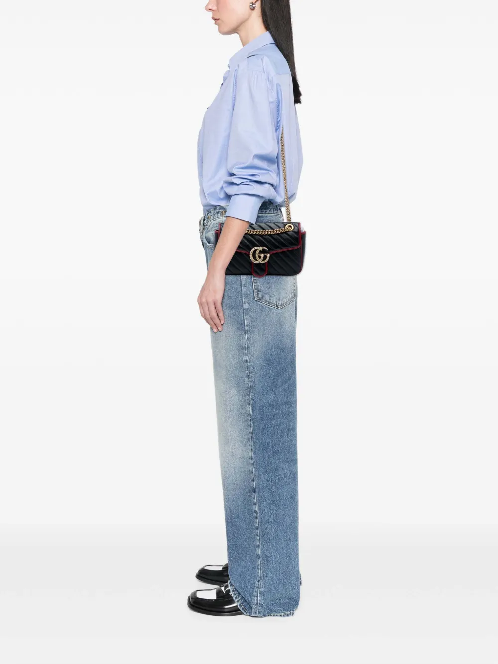 Gucci Pre-Owned 2016-2025 Medium GG Marmont Matelasse Diagonal Leather Torchon shoulder bag | Pre-Owned | Image 2