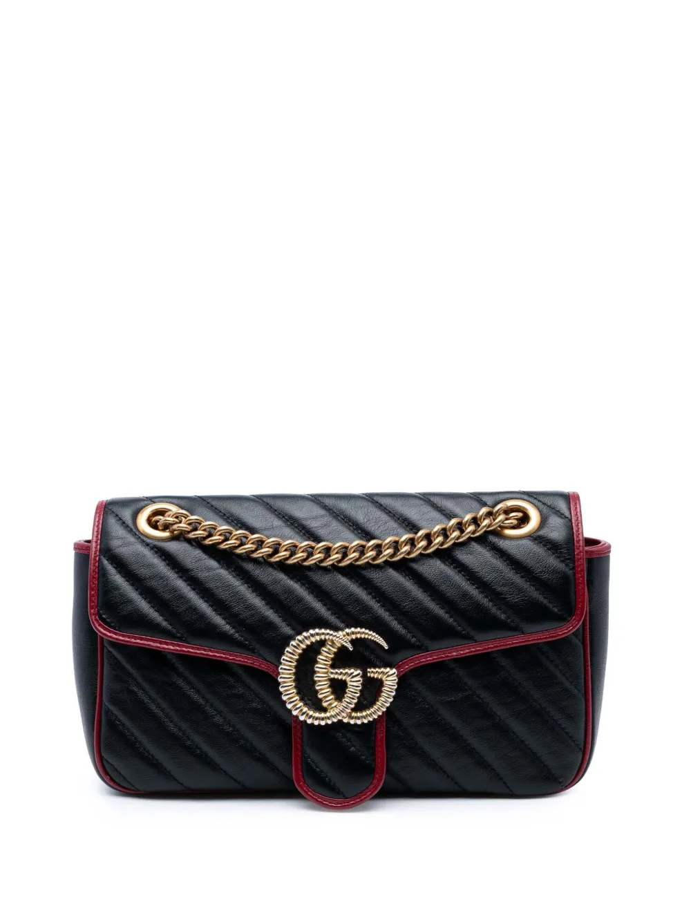 Gucci Pre-Owned 2016-2025 Medium GG Marmont Matelasse Diagonal Leather Torchon shoulder bag | Black | Image 1