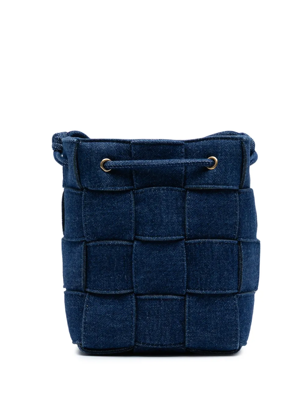 Bottega Veneta Pre-Owned 2012-2025 スモール デニム マキシ イントレチャート カセット バケットバッグ Bottega Veneta Pre-Owned 2012-2025 スモール デニム マキシ イントレチャート カセット バケットバッグ