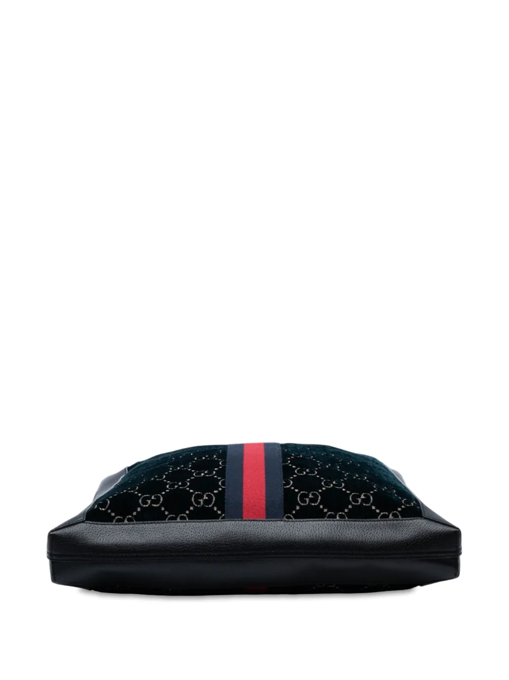 Pre-owned Gucci 2016-2025 Large Gg Velvet Web Ophidia Tote Bag In Blue