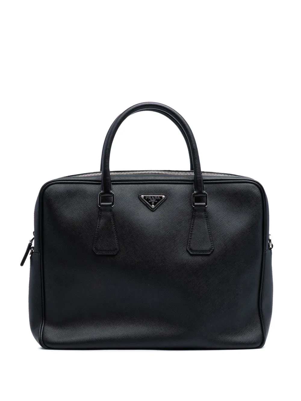 Prada Pre-Owned 2013-2025 サフィアーノ ブリーフケース ビジネスバッグ - ブラック Prada Pre-Owned 2013-2025 サフィアーノ ブリーフケース ビジネスバッグ - ブラック