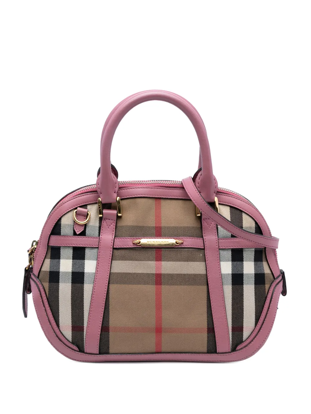 Burberry Pre-Owned 2000-2017 スモール レザートリム ハウスチェック キャンバス ブライドル オーチャード