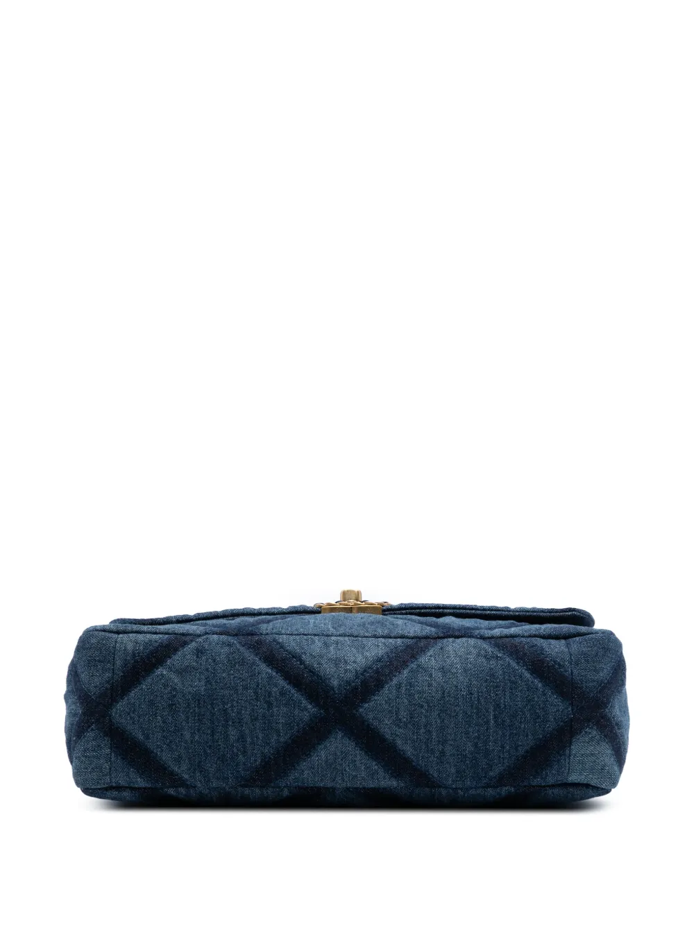 Pre-owned Chanel 2021-2025 Large Denim 19 Flap Satchel In Blue