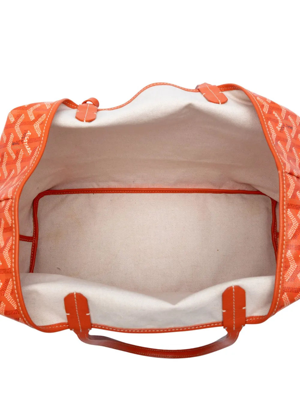 Pre-owned Goyard 2018 Ine Saint Louis Pm Tote Bag In Orange