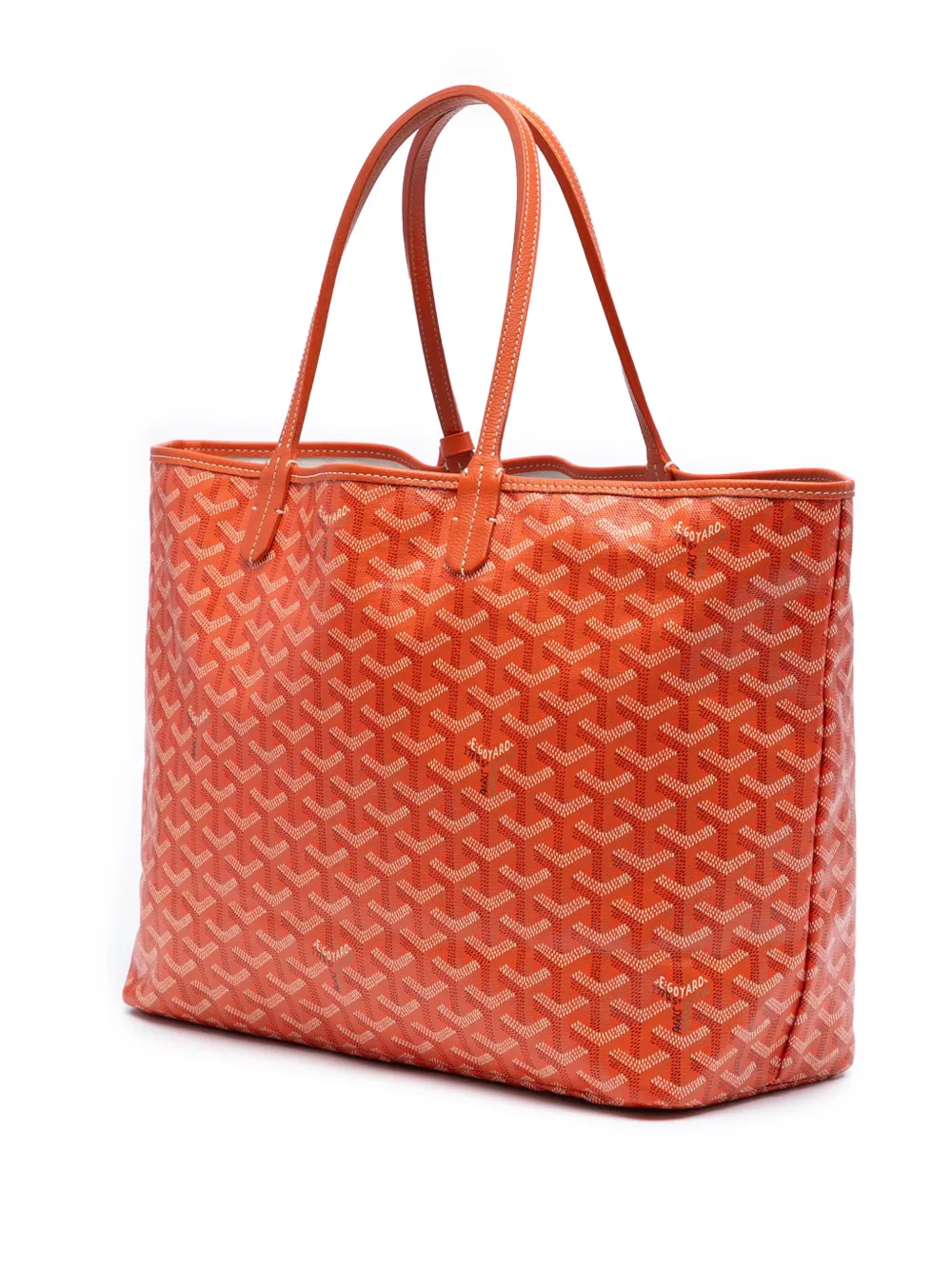 Pre-owned Goyard 2018 Ine Saint Louis Pm Tote Bag In Orange