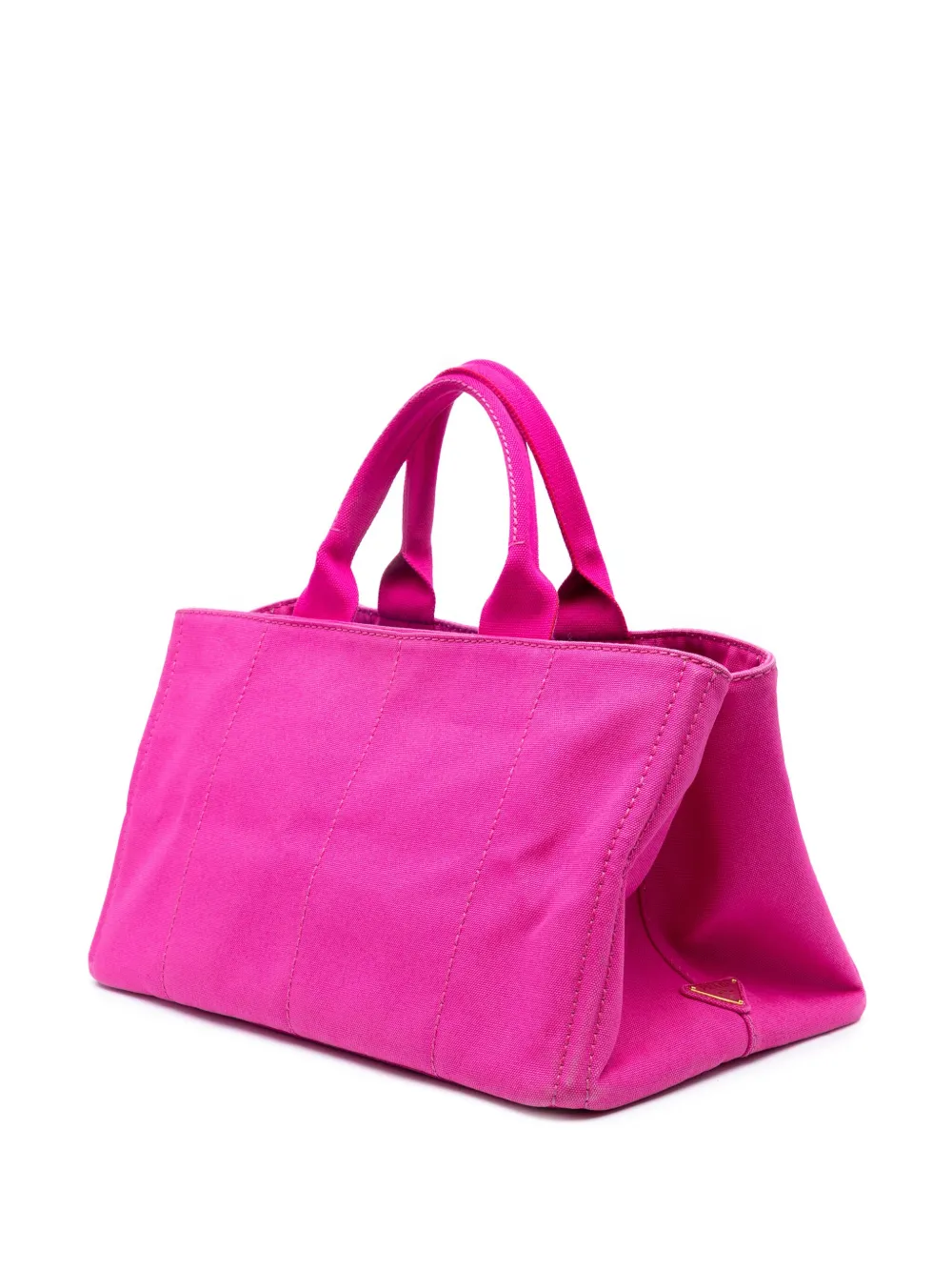 Pre-owned Prada 2013-2025 Large Canvas Canapa Logo Satchel In Pink