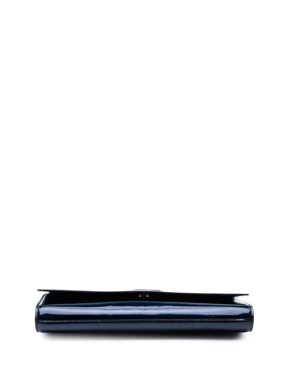 Pre-owned Saint Laurent 2012-2025 Large Patent Belle De Jour Clutch Bag In Blue