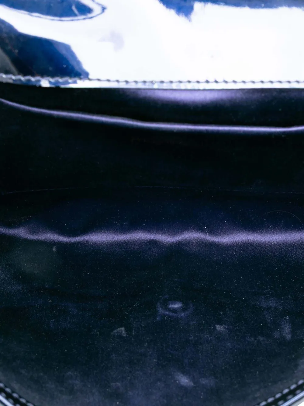 Pre-owned Saint Laurent 2012-2025 Large Patent Belle De Jour Clutch Bag In Blue