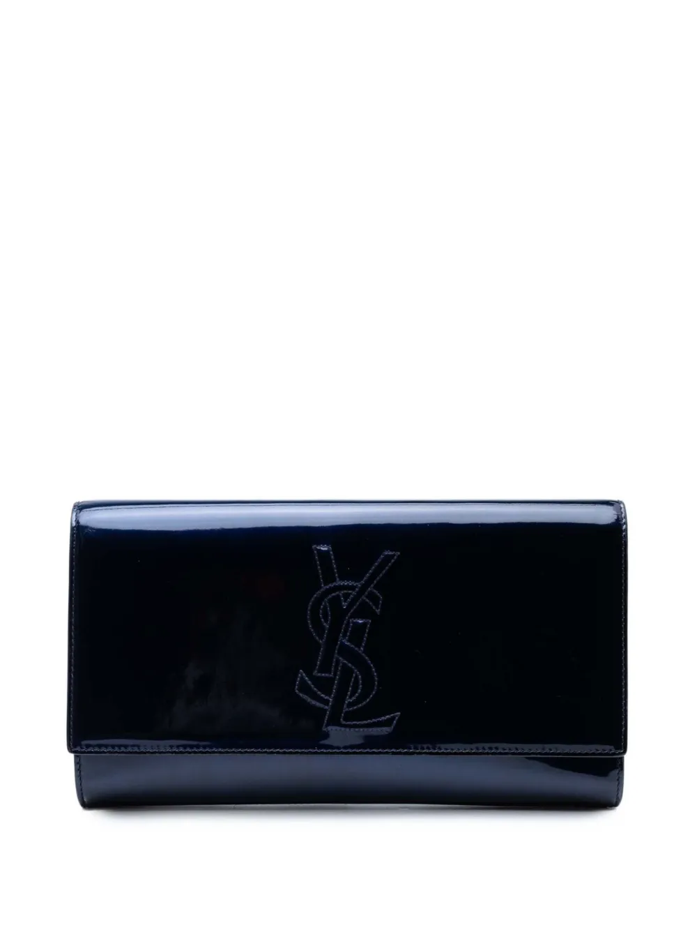 Saint Laurent Pre-Owned 2012-2025 ラージ パテント ベル ドゥ ジュール クラッチバッグ - ブルー