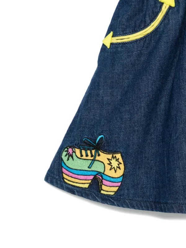 ステラマッカートニー エンブロイダリースカート パンツ Stella McCartney Kids エンブロイダリー スカート | ブルー | FARFETCH JP