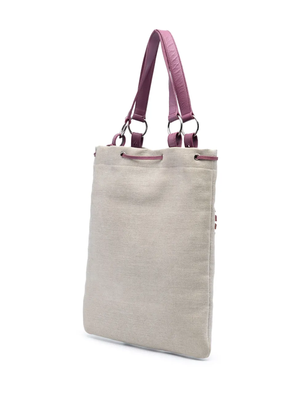 Pre-owned Saint Laurent 2000-2012 Canvas Fringed Heart Applique Tote Bag In Brown
