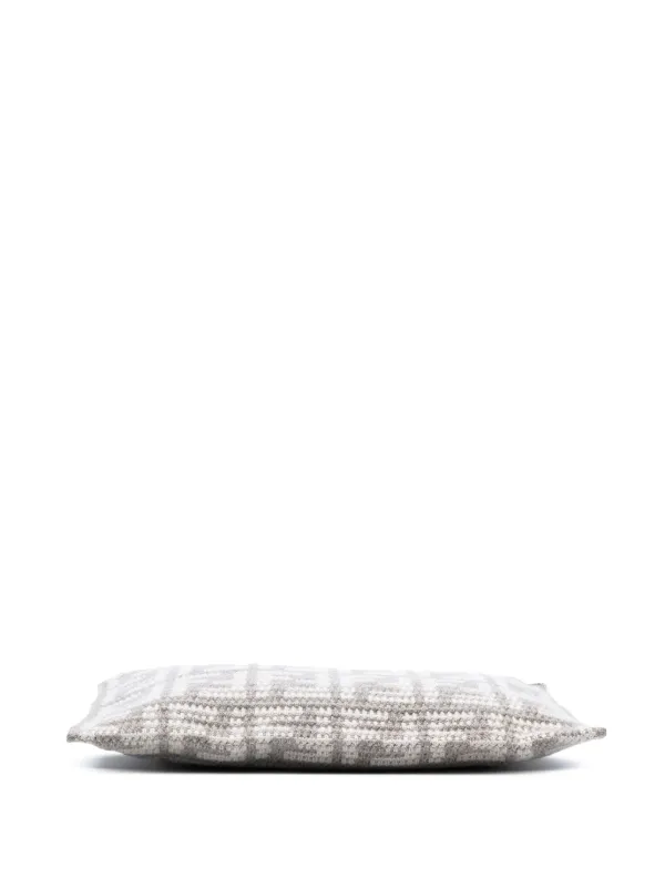Fendi Pre-Owned 2010-2025 Large Woven Fabric And Calfskin FF Flat