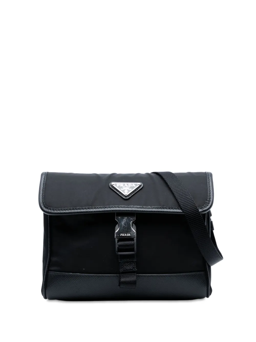 Prada Pre-Owned 2013-2025 Re-Nylon and Saffiano Smartphone Case crossbody bag | Black | Image 1