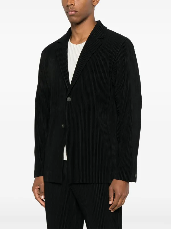 ISSEY MIYAKE プリーツジャケット Homme Plissé Issey Miyake プリーツ シングルジャケット | ブラック