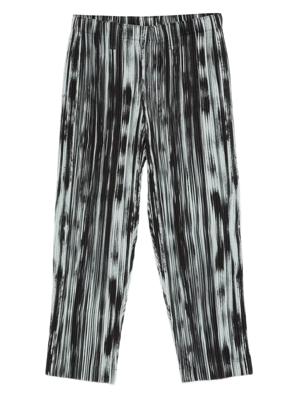 Homme Plissé Issey Miyake Plissierte Brushstroke Stripe Hose | Schwarz | Image 1