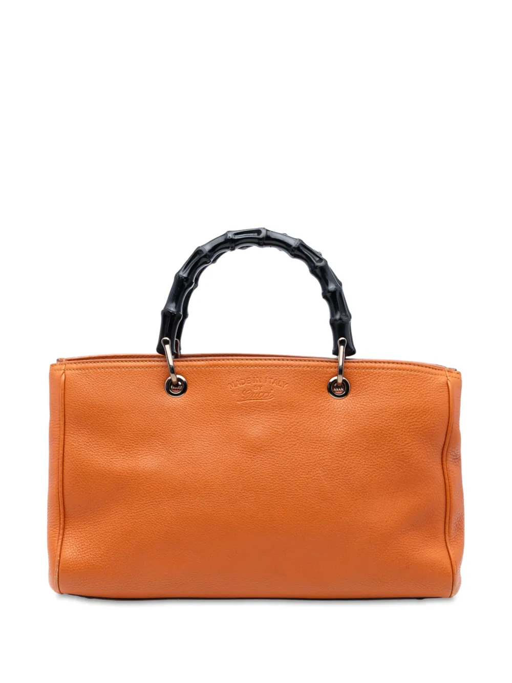 Gucci Pre-Owned Borsa shopper media in pelle di vitello e bambù 2016-2025 - Arancione