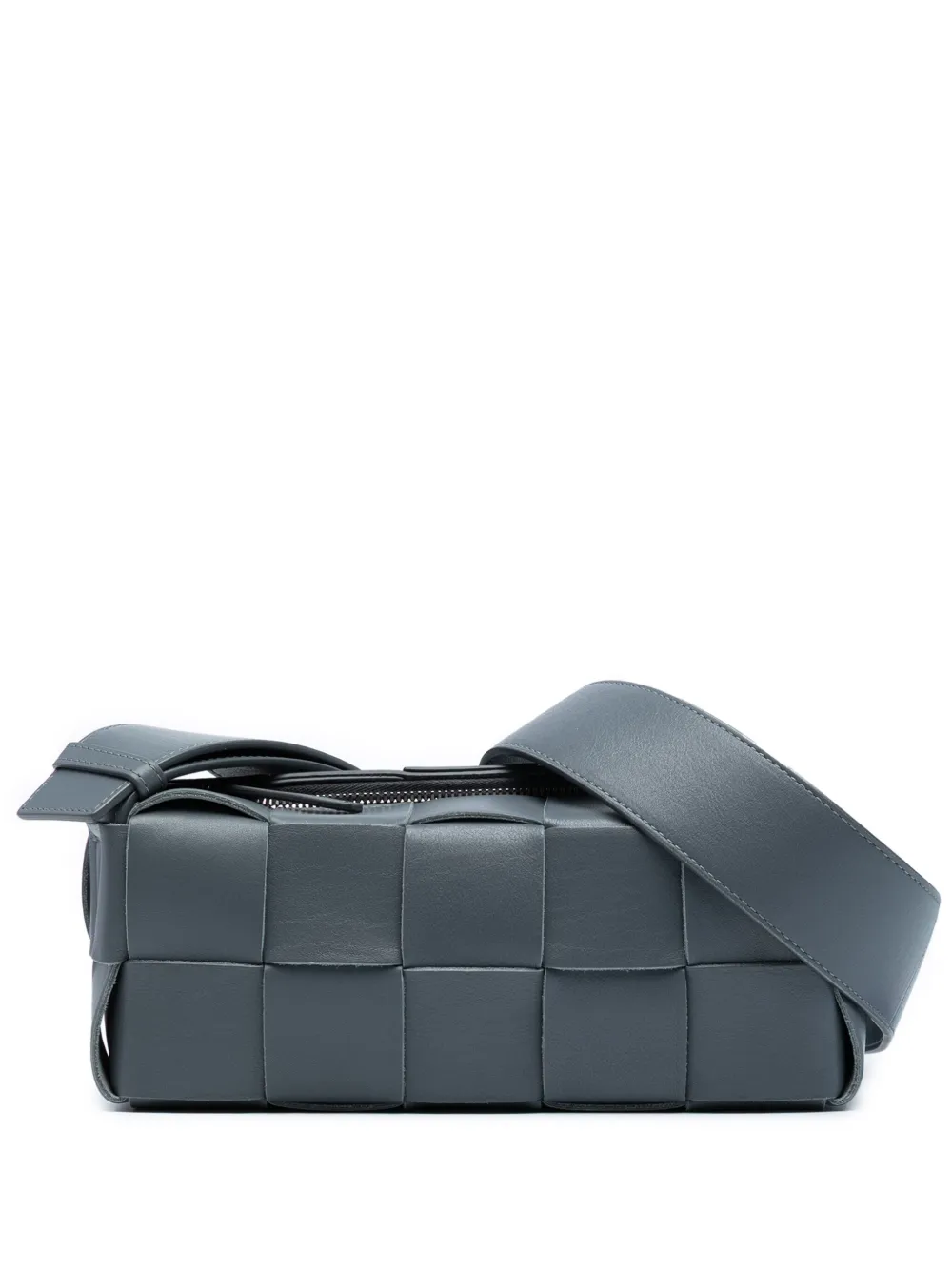Bottega Veneta Pre-Owned 2012-2025 Small Lambskin Intrecciato Brick Cassette shoulder bag - Grigio