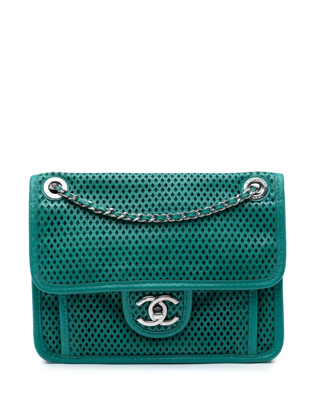 CHANEL Pre-Owned 2012-2013 スモール カーフスキン パーフォレーテッド アップインジエア フラップ CHANEL Pre-Owned 2012-2013 スモール カーフスキン パーフォレーテッド アップインジエア フラップ