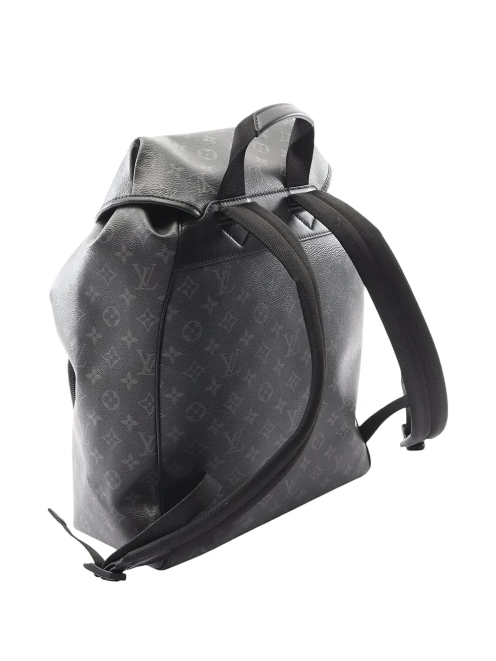 Pre-owned Louis Vuitton 2021-2025 Monogram Eclipse Montsouris Backpack In Black