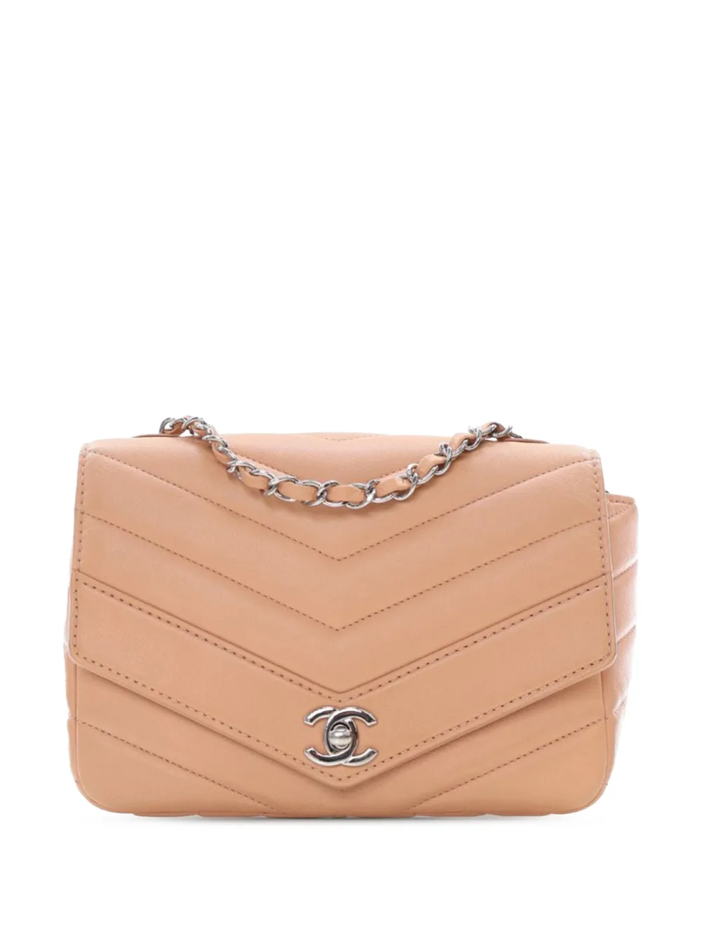 CHANEL Pre-Owned 2017-2018 スモール シェブロン キャビア データ センター エンベロープ フラップ