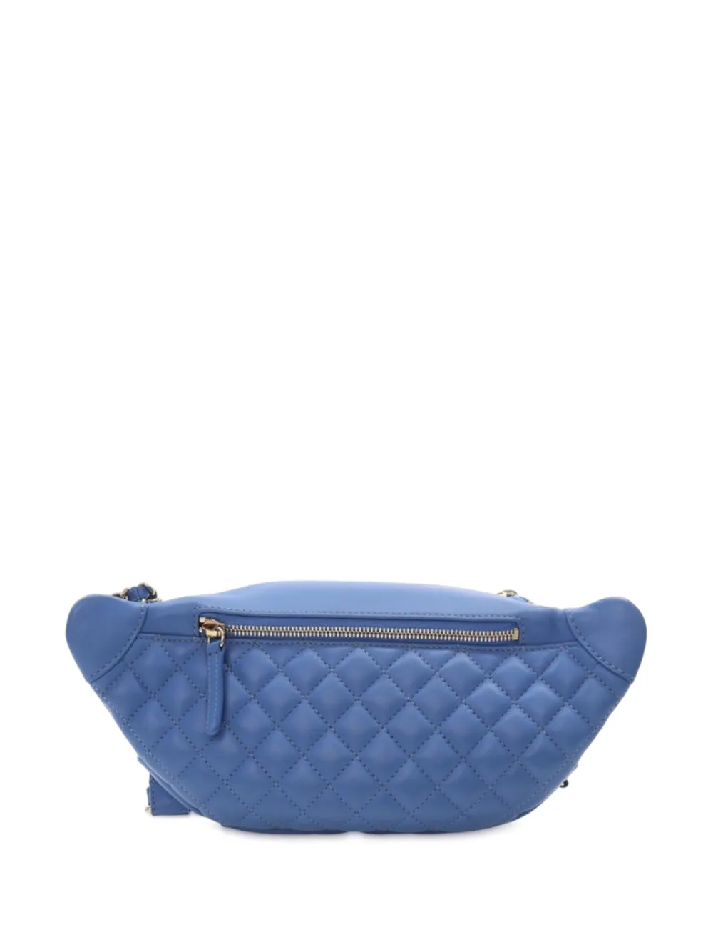 Pre-owned Chanel 2019 Quilted Lambskin Classic Bi Waist Bag Belt Bag In Blue