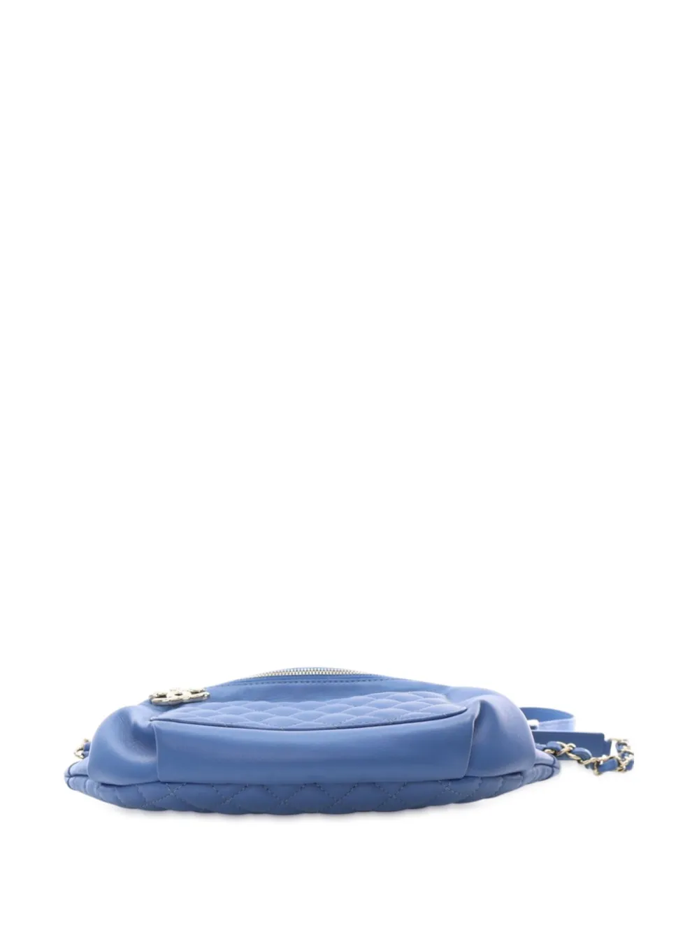 Pre-owned Chanel 2019 Quilted Lambskin Classic Bi Waist Bag Belt Bag In Blue