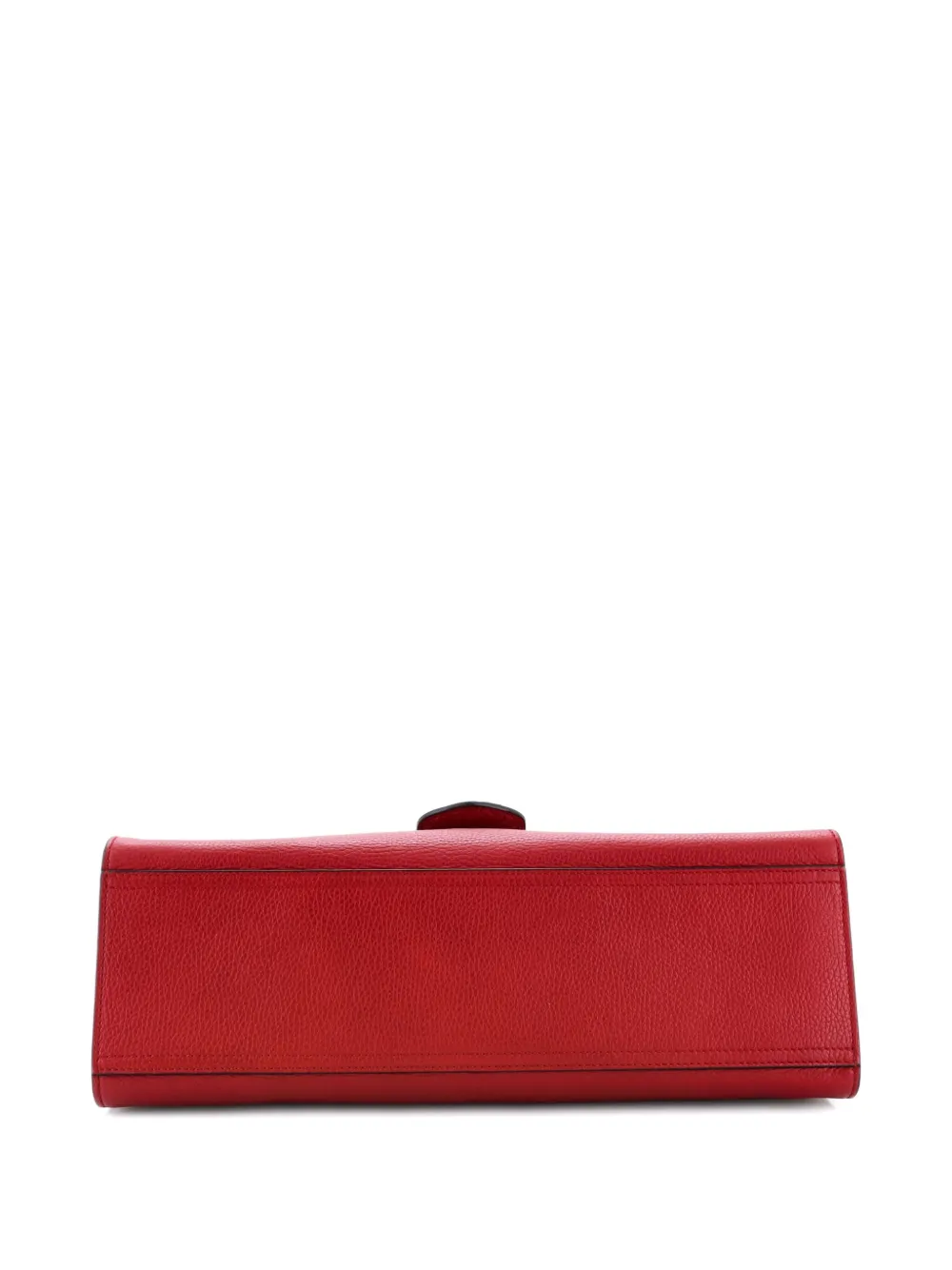Pre-owned Gucci Gg Marmont Top Handle Bag Leather Medium Satchel In Red