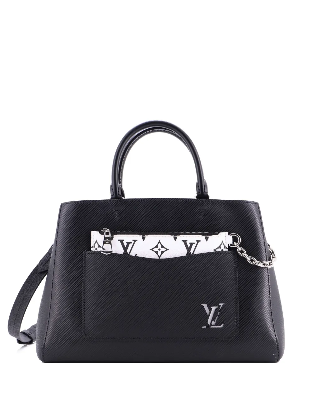 Pre-owned Louis Vuitton Marelle Epi Leather Mm Tote Bag In Black