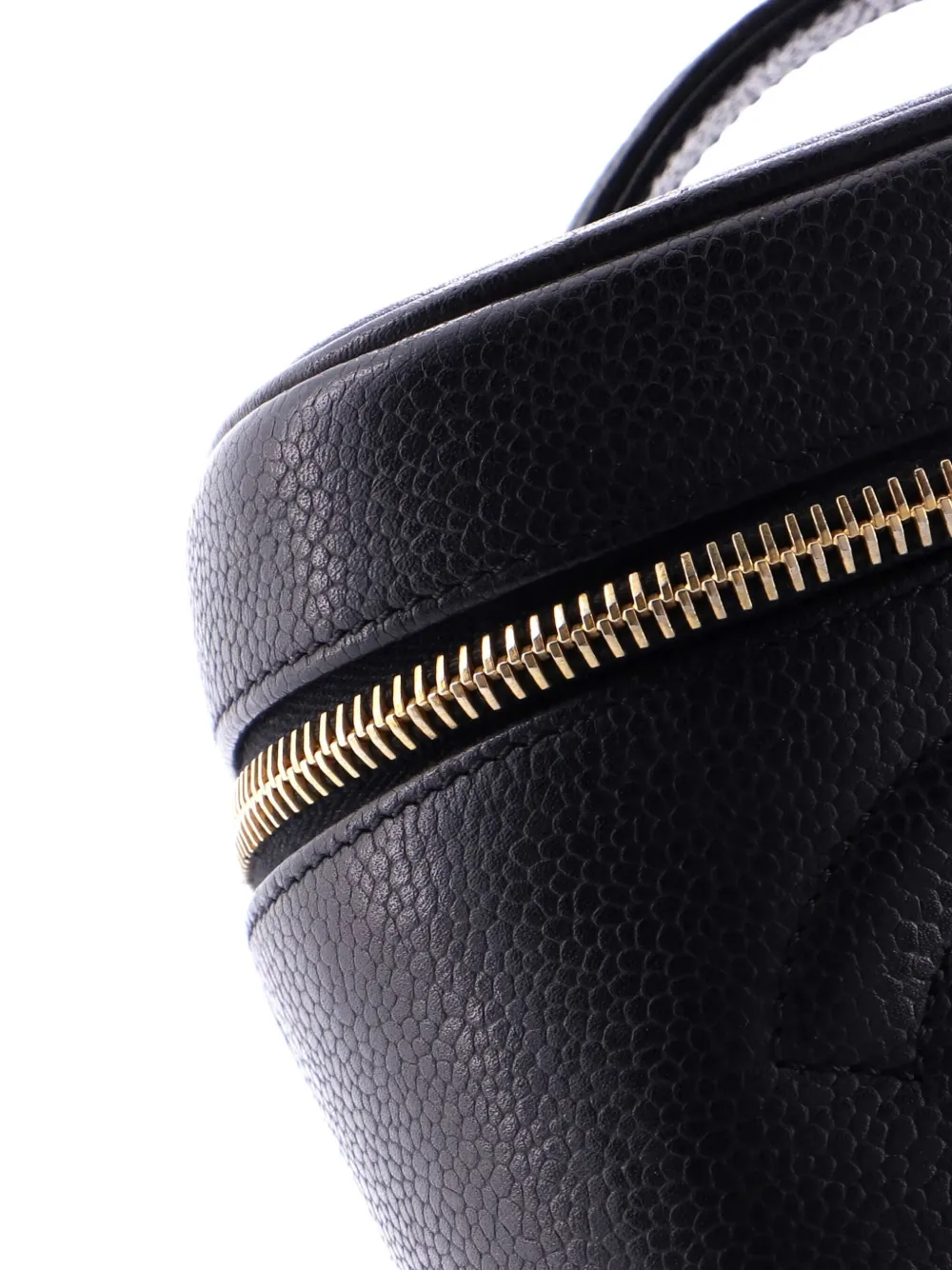 Pre-owned Chanel Timeless Cosmetic Case Caviar Tall Pouch In Black