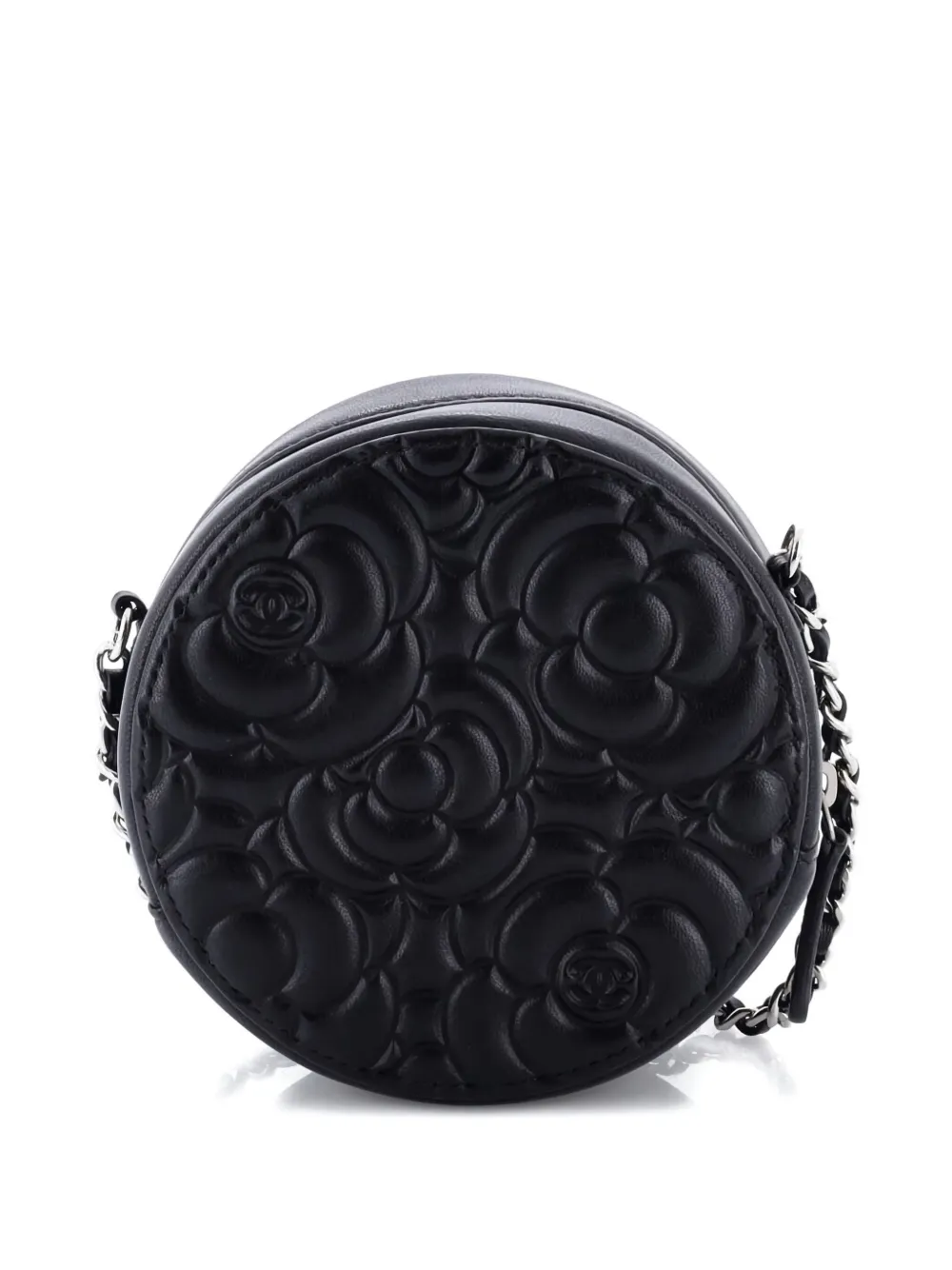 CHANEL Pre-Owned Round Clutch with Chain Camellia Goatskin Mini crossbody bag | Pre-Owned | Image 2