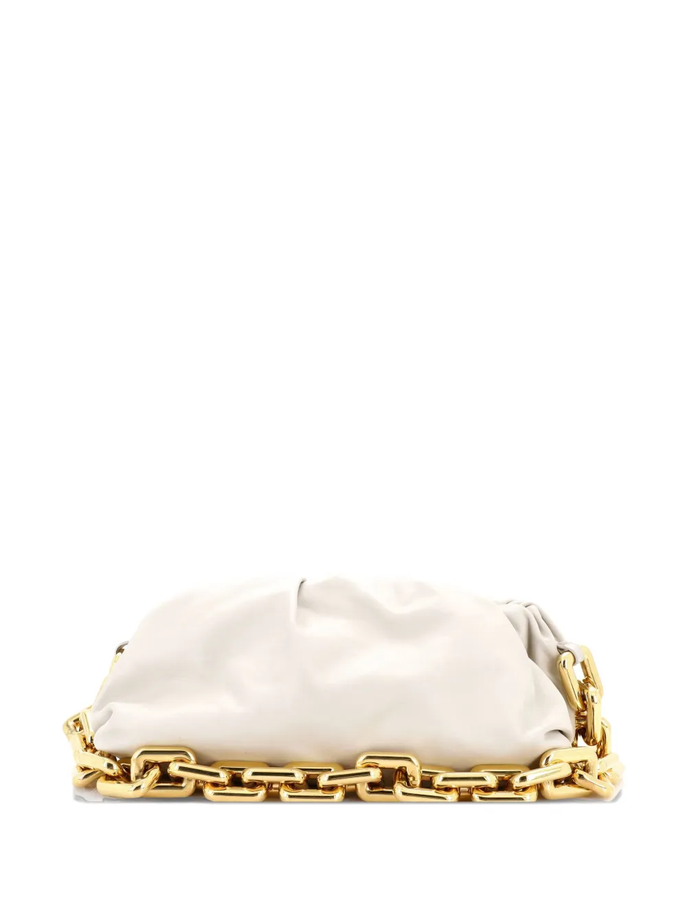 Pre-owned Bottega Veneta The Chain Pouch Leather Shoulder Bag In Neutral