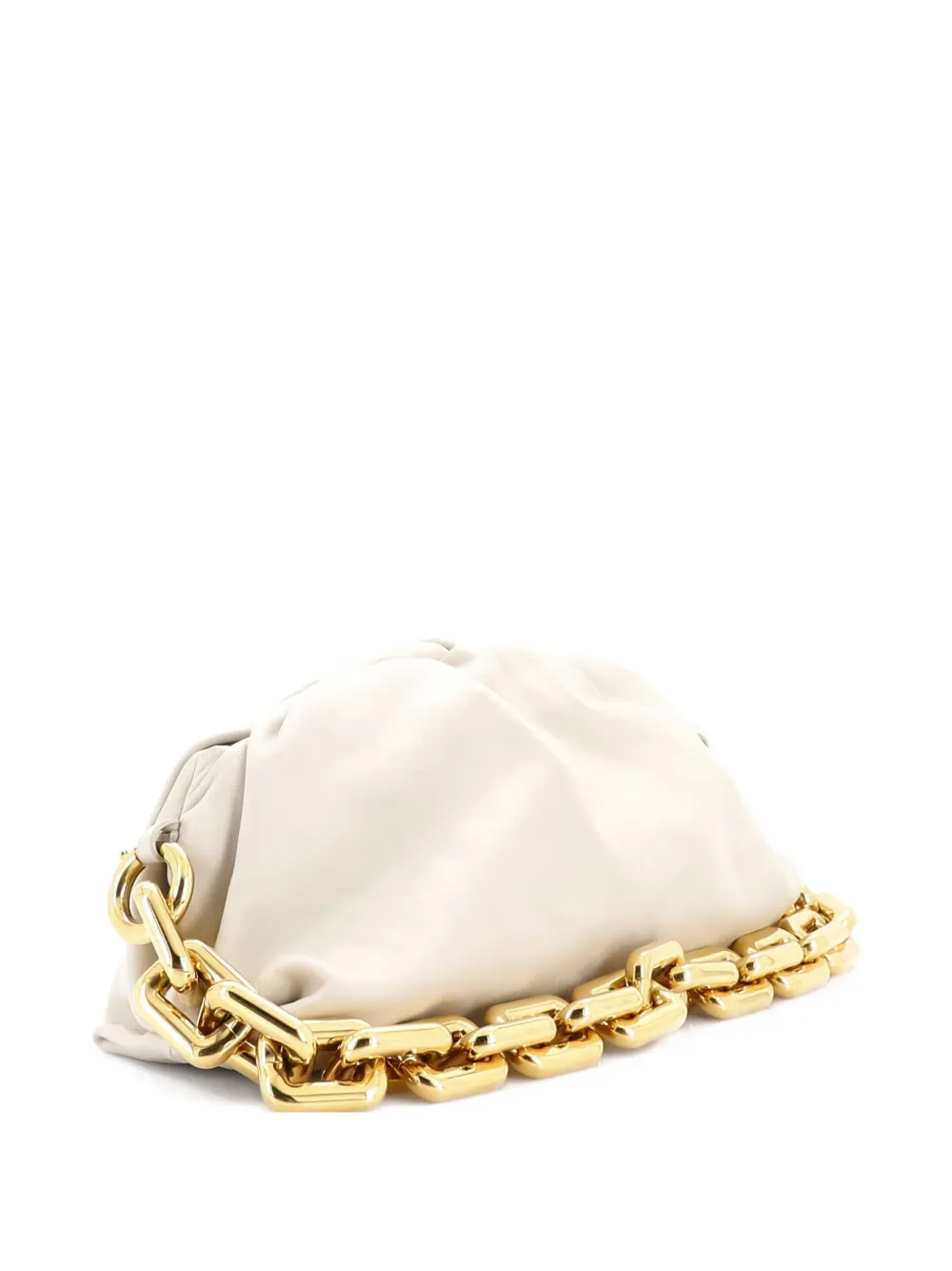 Pre-owned Bottega Veneta The Chain Pouch Leather Shoulder Bag In Neutral