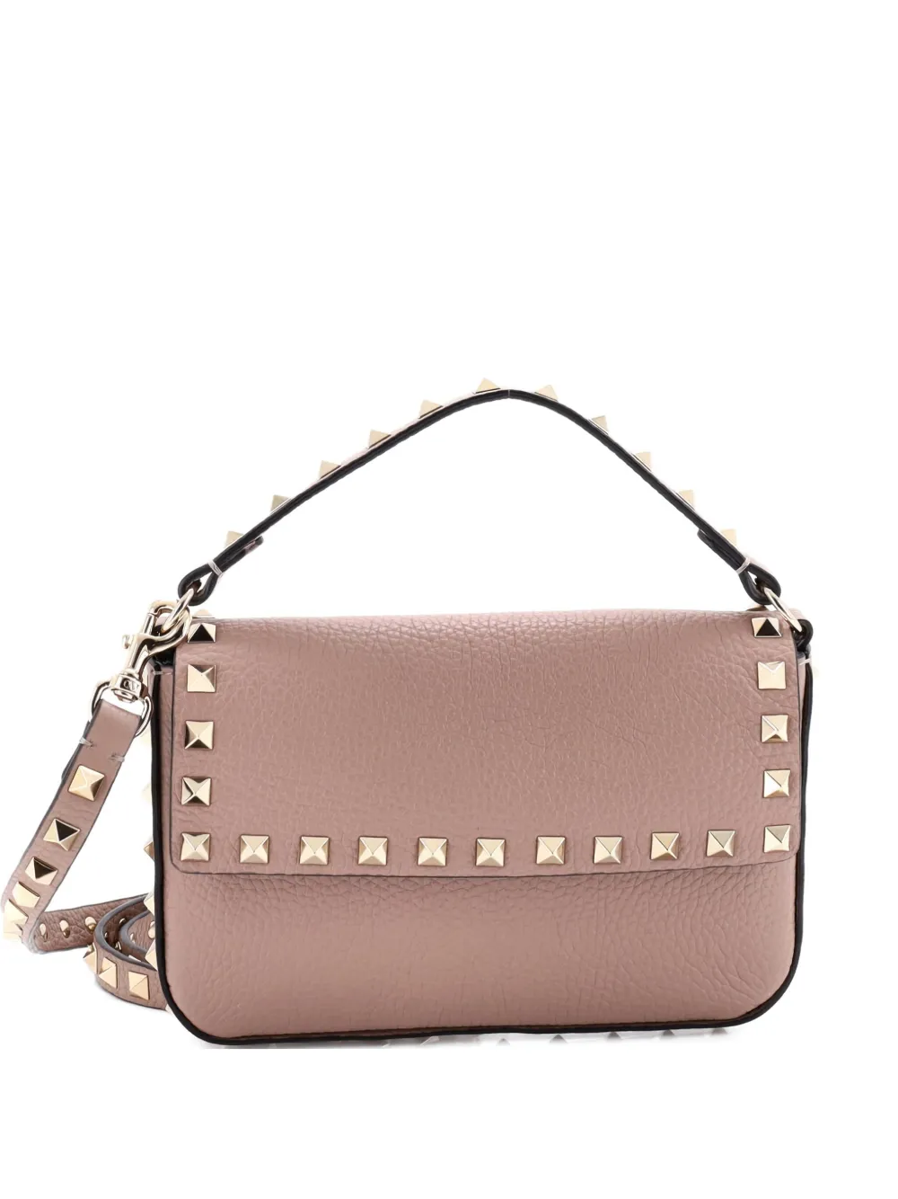 Valentino Garavani Pre-Owned Rockstud Top Handle Pouch Leather Mini