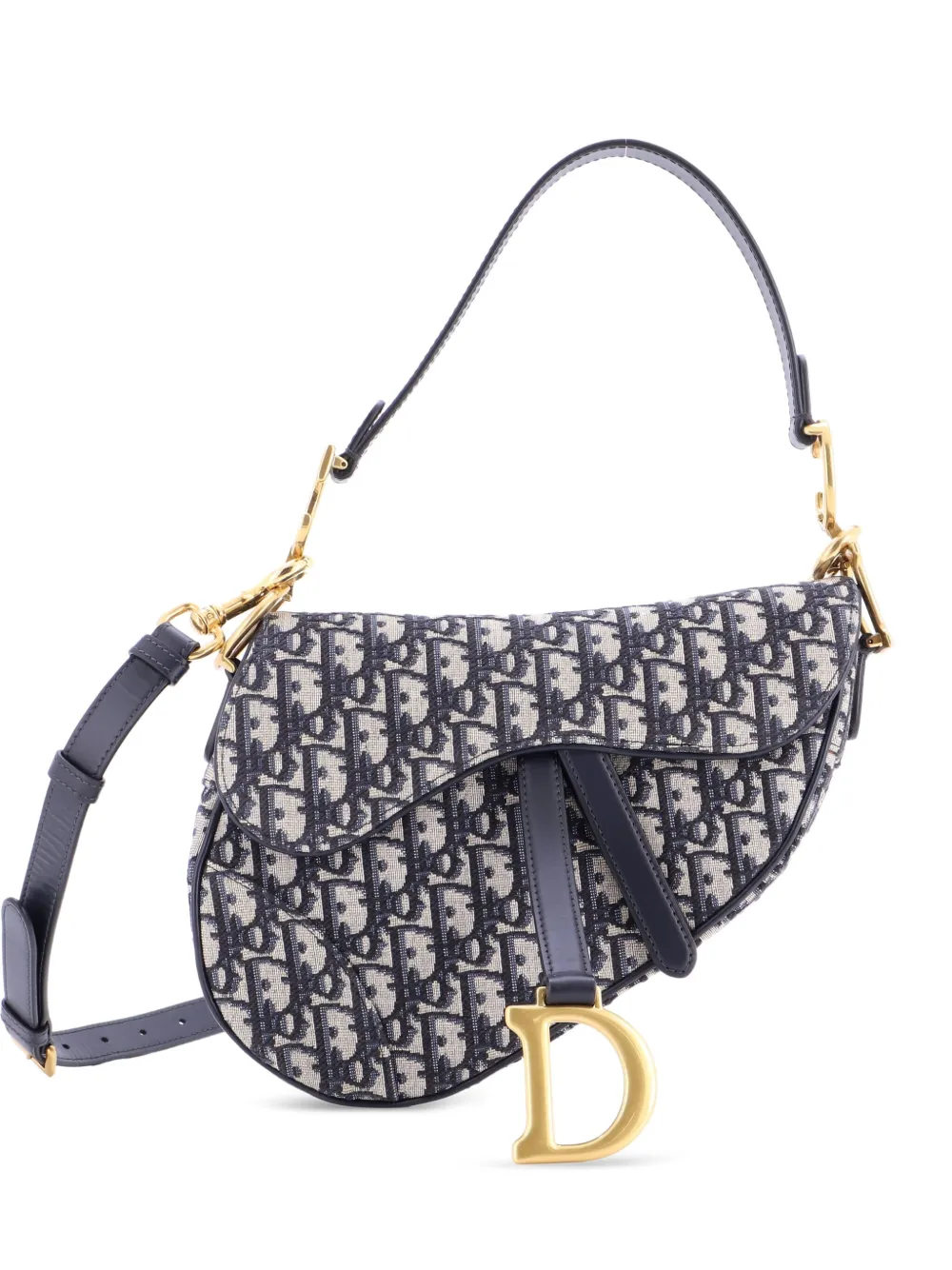 Christian Dior Pre-Owned Saddle Handbag with Strap Oblique Canvas